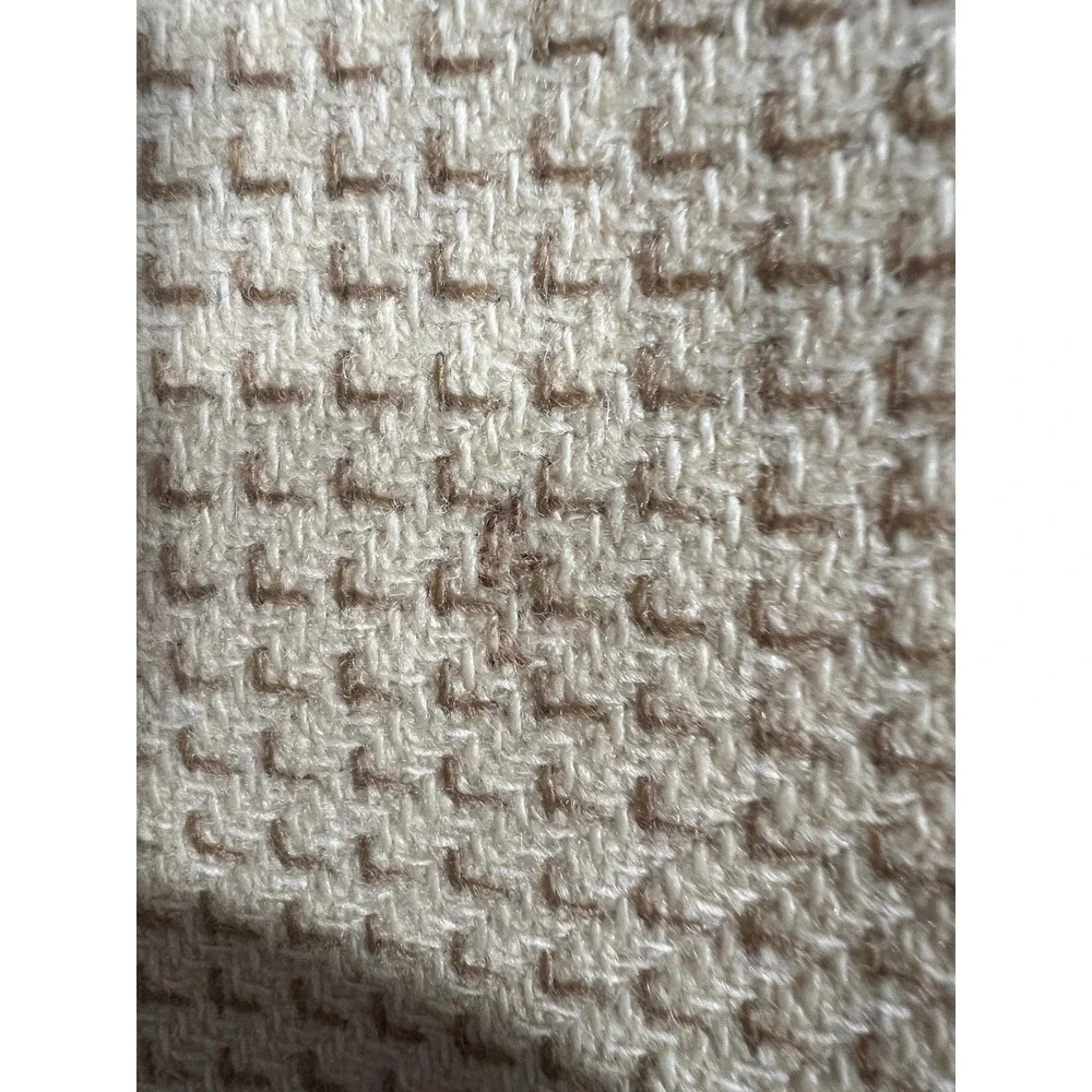 Bachrach Made in Italy Cashmere Wool Blazer Cream Waffle Weave Mens 42L